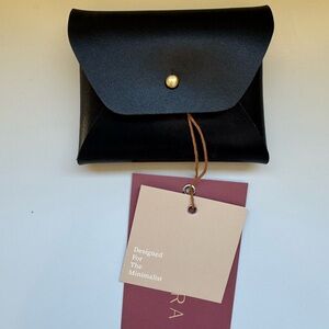 Vegan leather mini pouch in black by Samara Bags